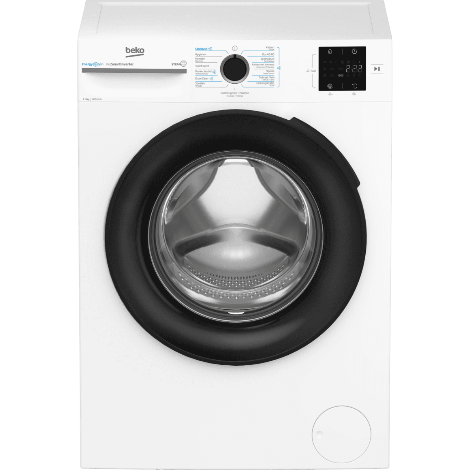 BEKO BM3WFT3941W EnergySpin -  Wasmachine Voorlader - 9 kg - 1400 rpm - 75 dB