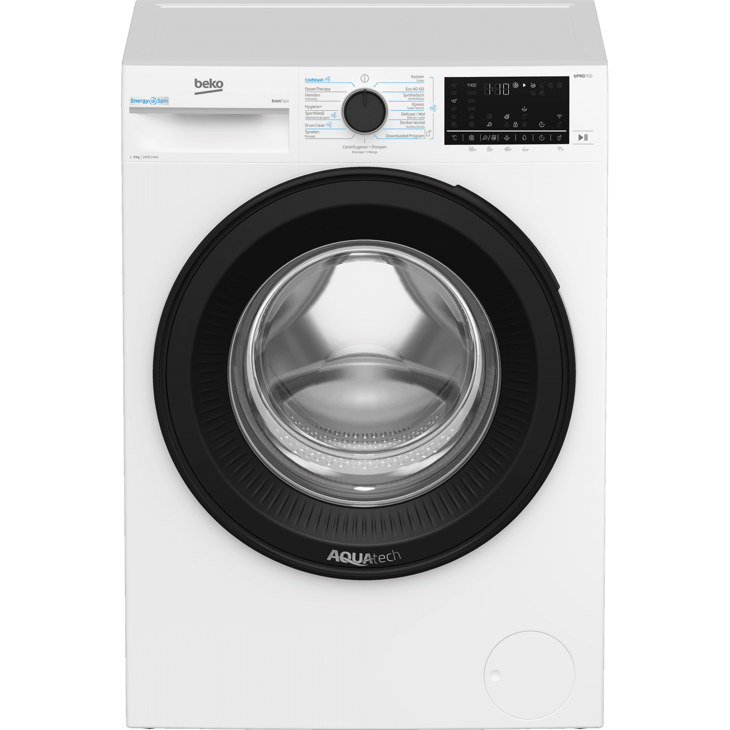 BEKO B5WM69418W EnergySpin - A-50% - Wasmachine Voorlader - 9 kg - 1400 rpm - 75 dB
