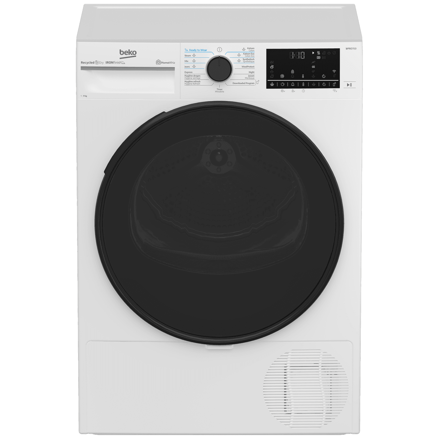 BEKO B5T49924WMM - IronFinish - Warmtepompdroger - 9 kg - 60 dB - Energielabel A Warmtepompdroger