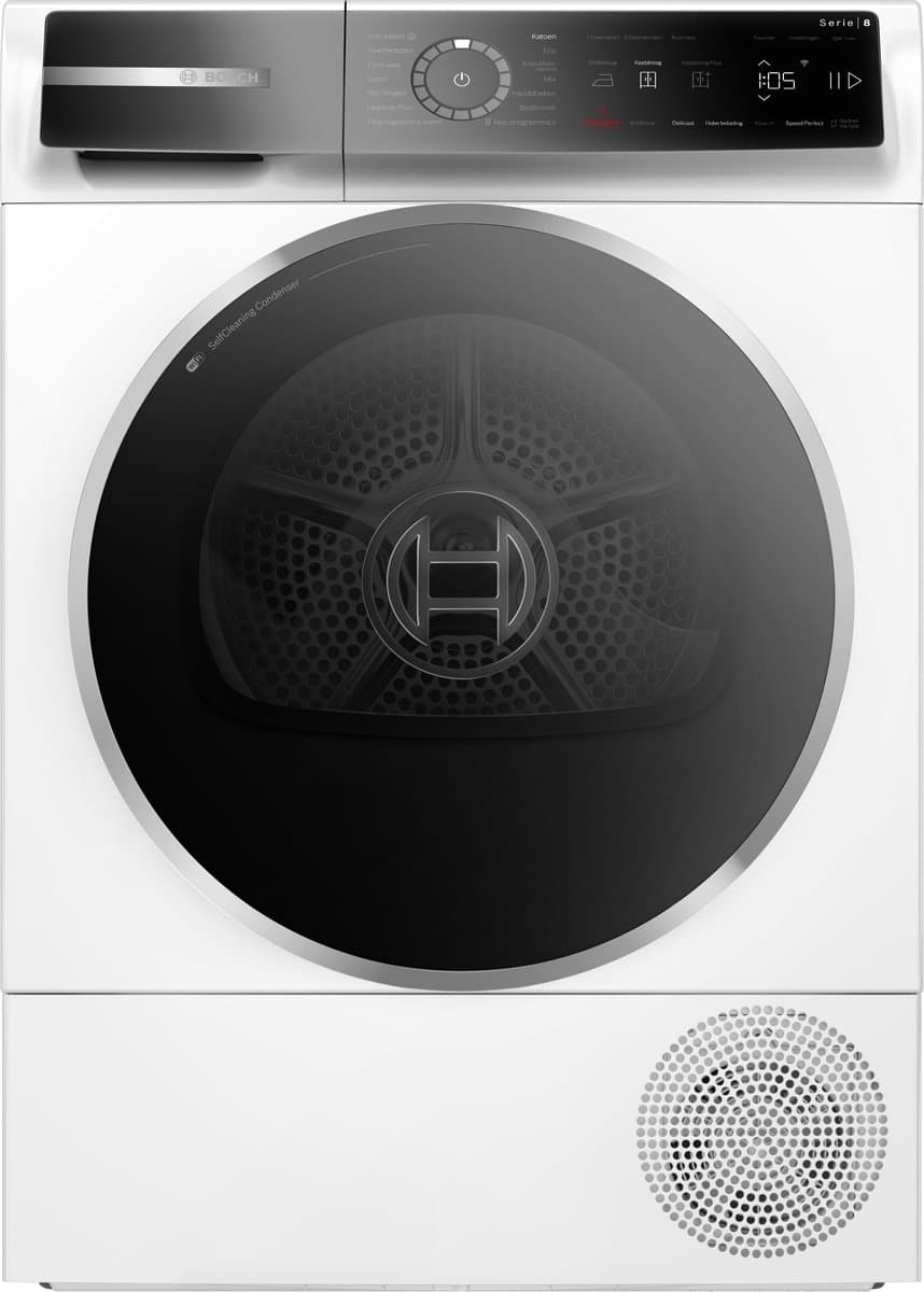Bosch WQB246CPNL - Serie 8 - Wasdroger - Warmtepompdroger - Zelfreinigende condensor - Blijvend energiezuinig - Zeer stil- 9 kg - Droogt zoals jij wilt met Auto Dry - Wit