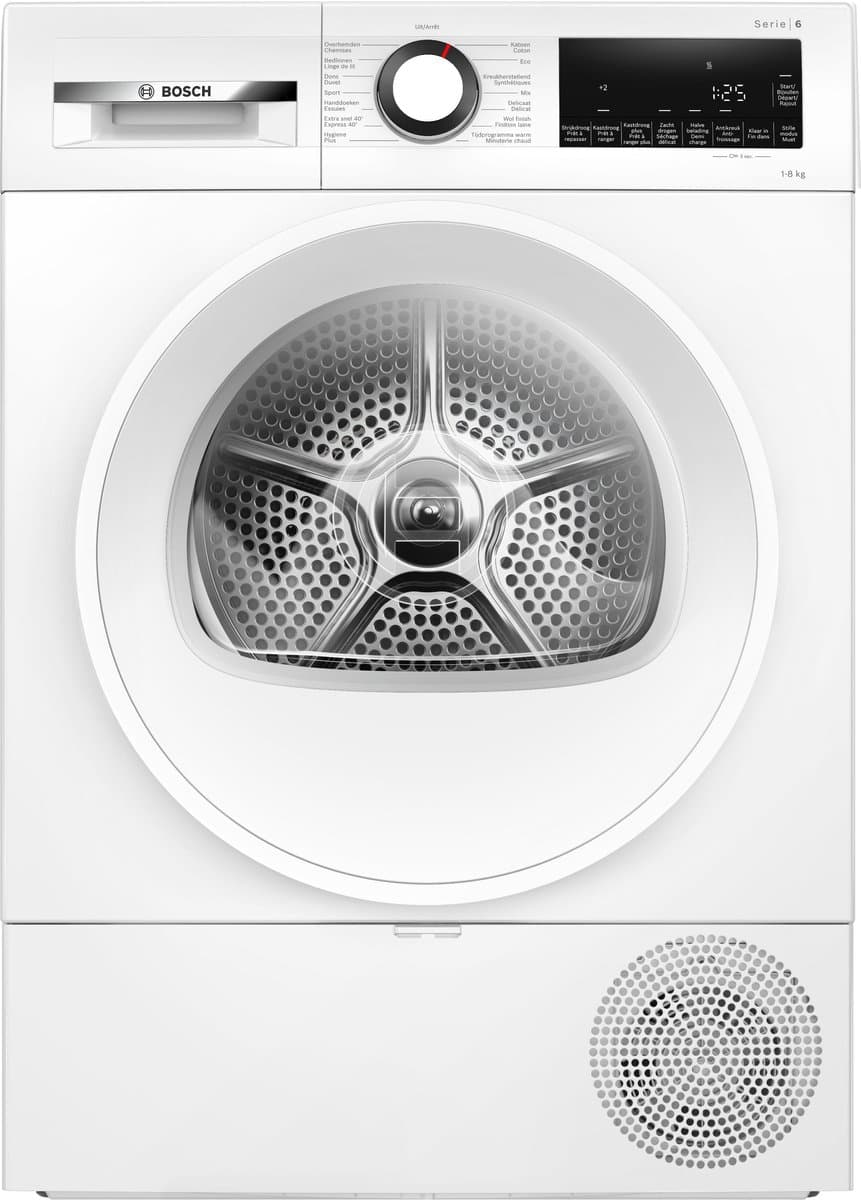 Bosch WQG133DEFG - Serie 6 - Warmtepompdroger - wasdroger - 8 kg - Stil - Droogt zoals jij wilt met Auto Dry - NL/FR Display