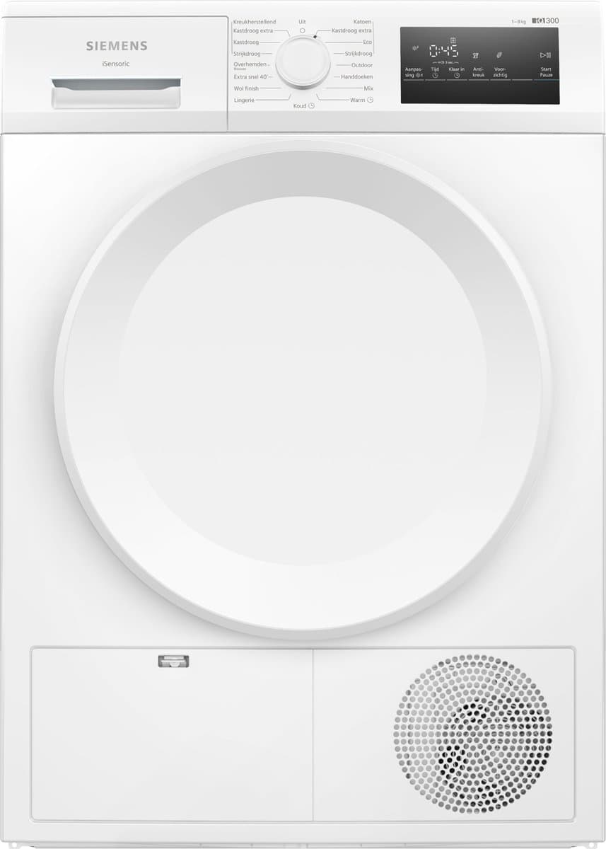 Siemens WT43H00SNL - iQ300 - Wasdroger - Warmtepompdroger - 8 kg - AutoDry technologie beschermt kleding - Outdoor-programma: veilig drogen van waterafstotende kleding en buitenkleding