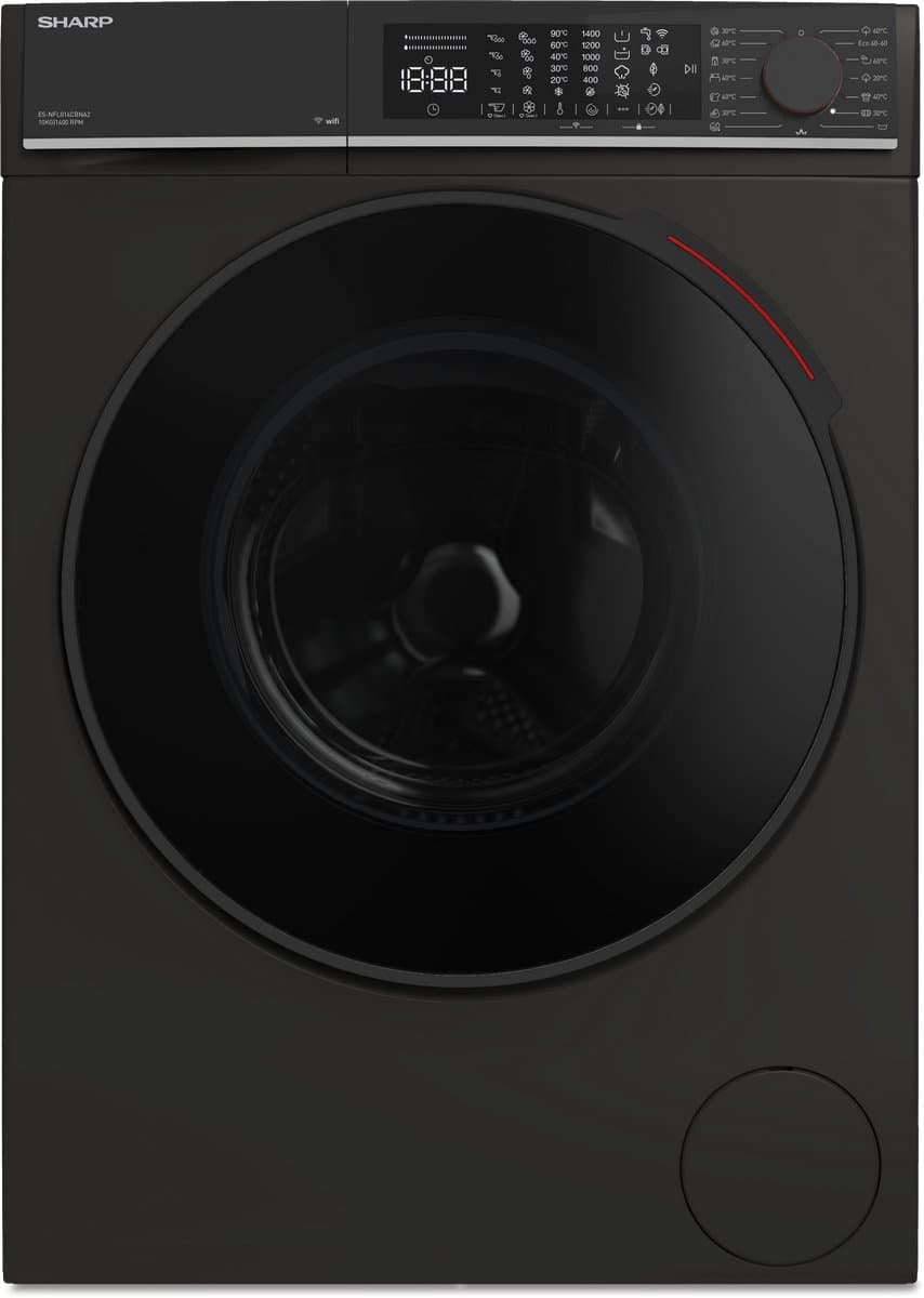 Sharp ES-NFL014CBNA2-CB wasmachine Voorlader 10 kg 1330 RPM Zwart
