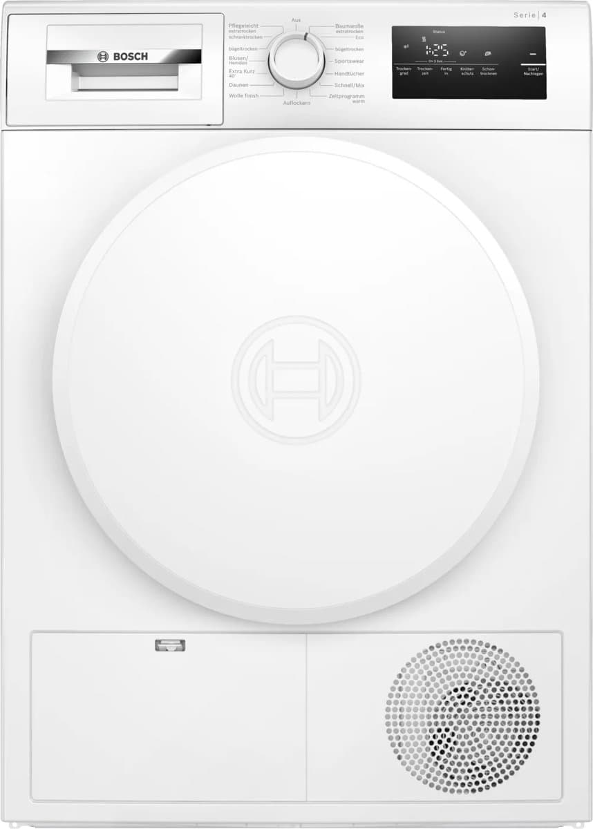 Bosch WTH83004 - Wasmachine - Vrijstaand - Voorbelading - Condensatie - Wit - Knoppen - Touch - 112 - DE display