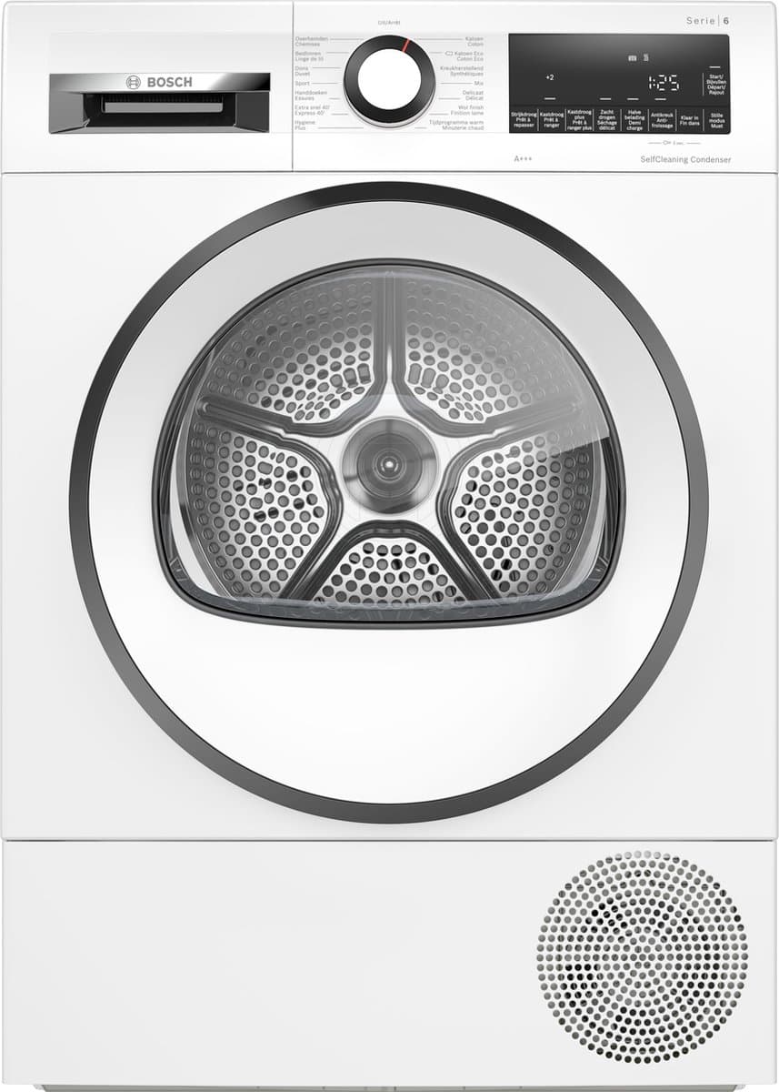 Bosch WQG235DEFG Serie 6 - Wasdroger - Warmtepompdroger - Zeer stil - Blijvend energiezuinig door Zelfreinigende condensor - Droogt zoals jij wilt met Auto Dry -NL/FR display