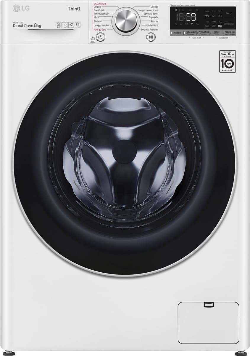 LG F4WV708S1E.ABWQWIS wasmachine Voorlader 8 kg 1360 RPM Wit
