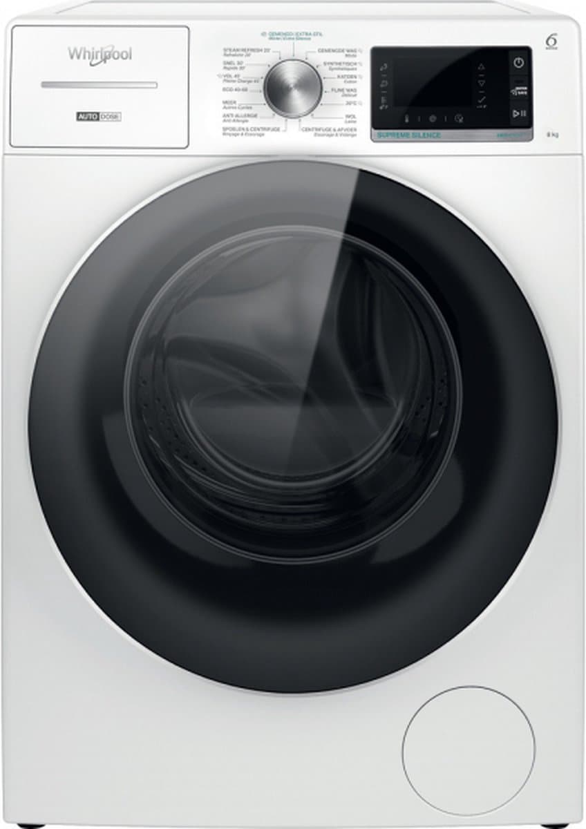 Whirlpool W8 W846WR BE wasmachine Voorlader 8 kg 1351 RPM Zwart, Wit