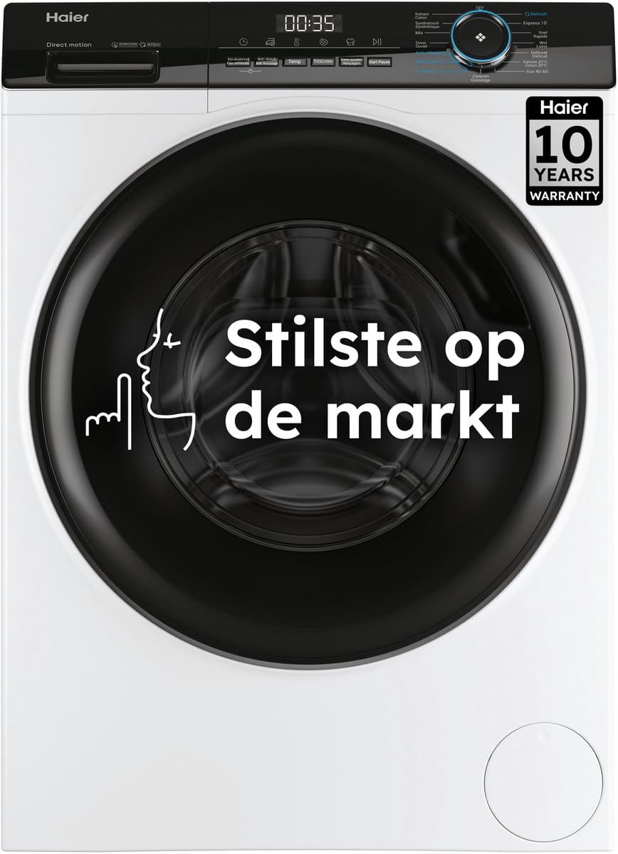 Haier HW80-B14939-DF - De stilste wasmachine op de markt - 8kg - A- Stoombehandeling - Antibacteriële Behandeling (ABT) - 16 programma’s- 10 jaar garantie op onderdelen