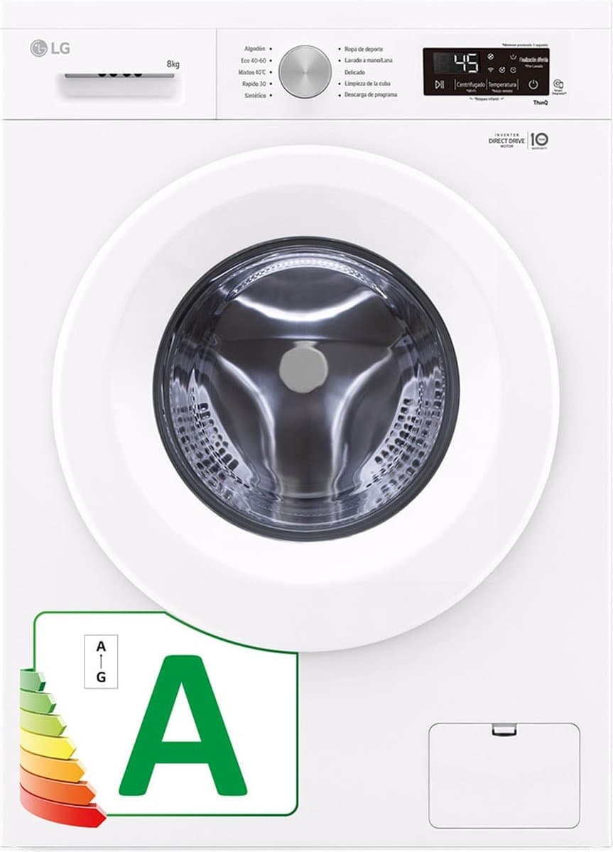 LG F4X1008NWH wasmachine Voorlader 8 kg 1350 RPM Wit