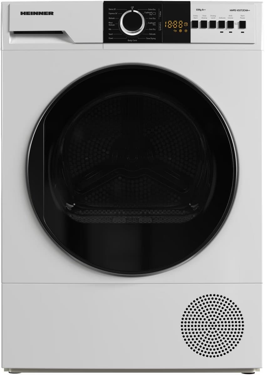 Heinner Warmtepompdroger – 10 KG – Wasdroger – 15 Programma’s – LED Display – Wit
